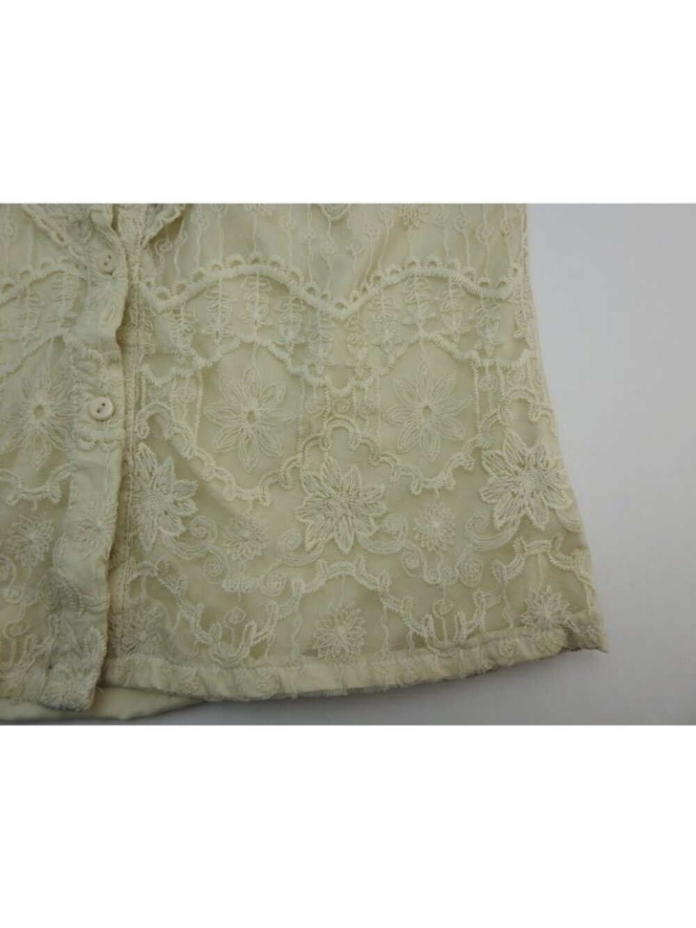 Angelic Chic Collection Lace Blouse Womens Large 36 Ivory Victorian Boho Top - Picture 12 of 15